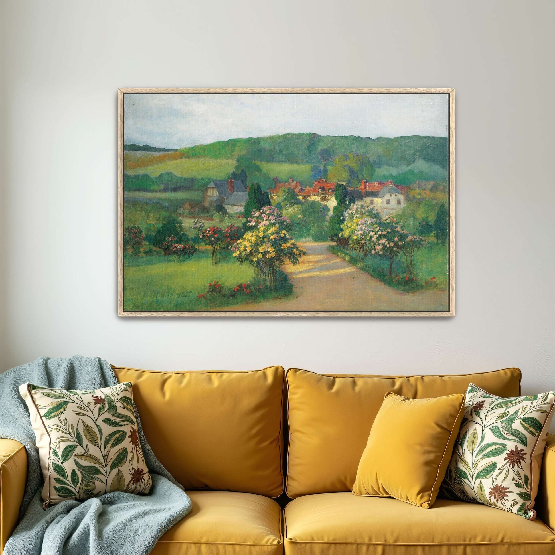 Village Garden With Blooming Flowers By Frederick Arthur Bridgman