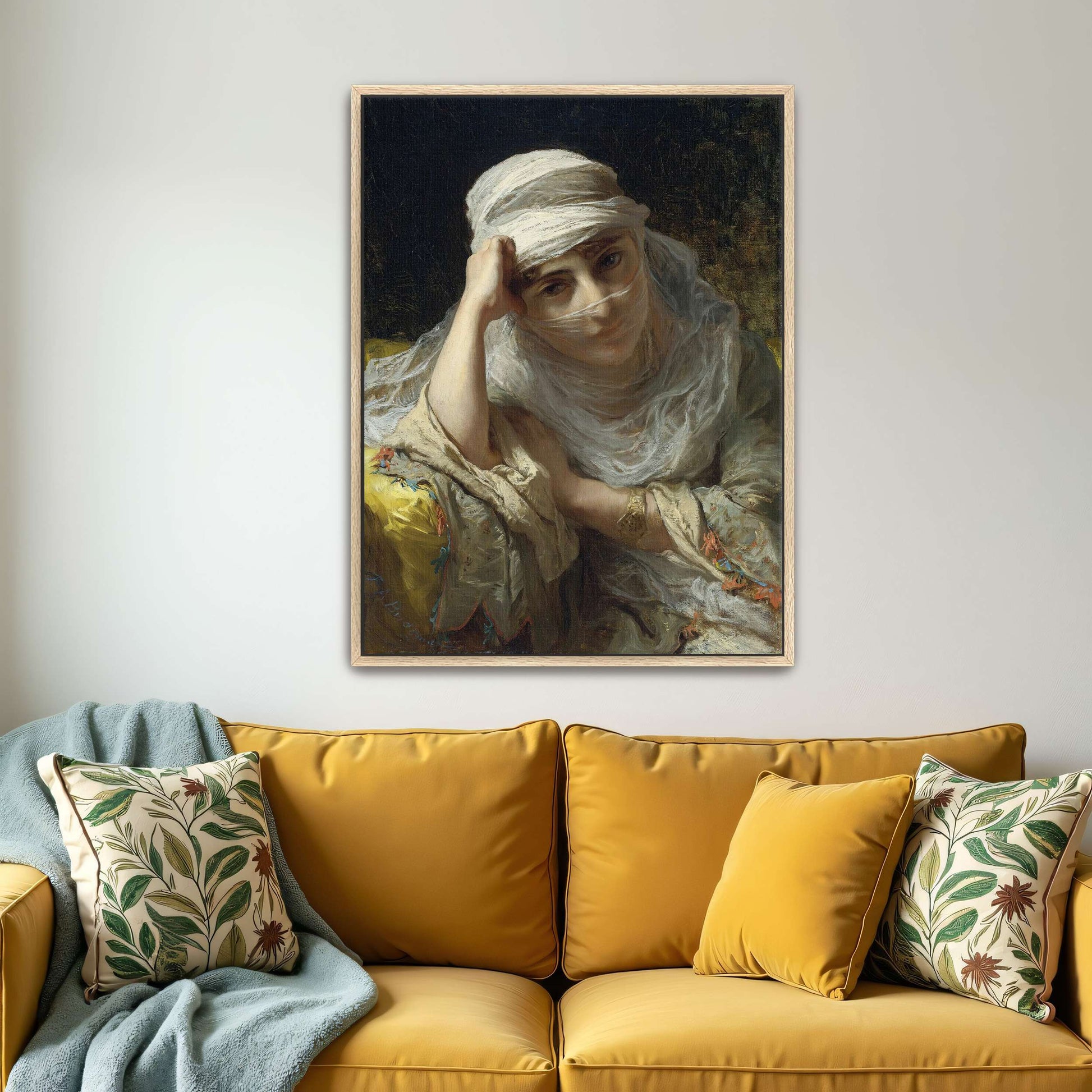 Woman in a white veil, seated by Frederick Arthur Bridgman