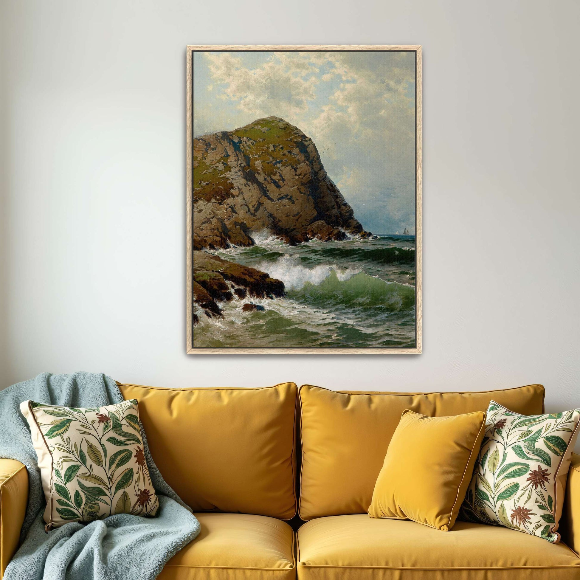 Rocky Coastline with Waves by Alfred Thompson Bricher
