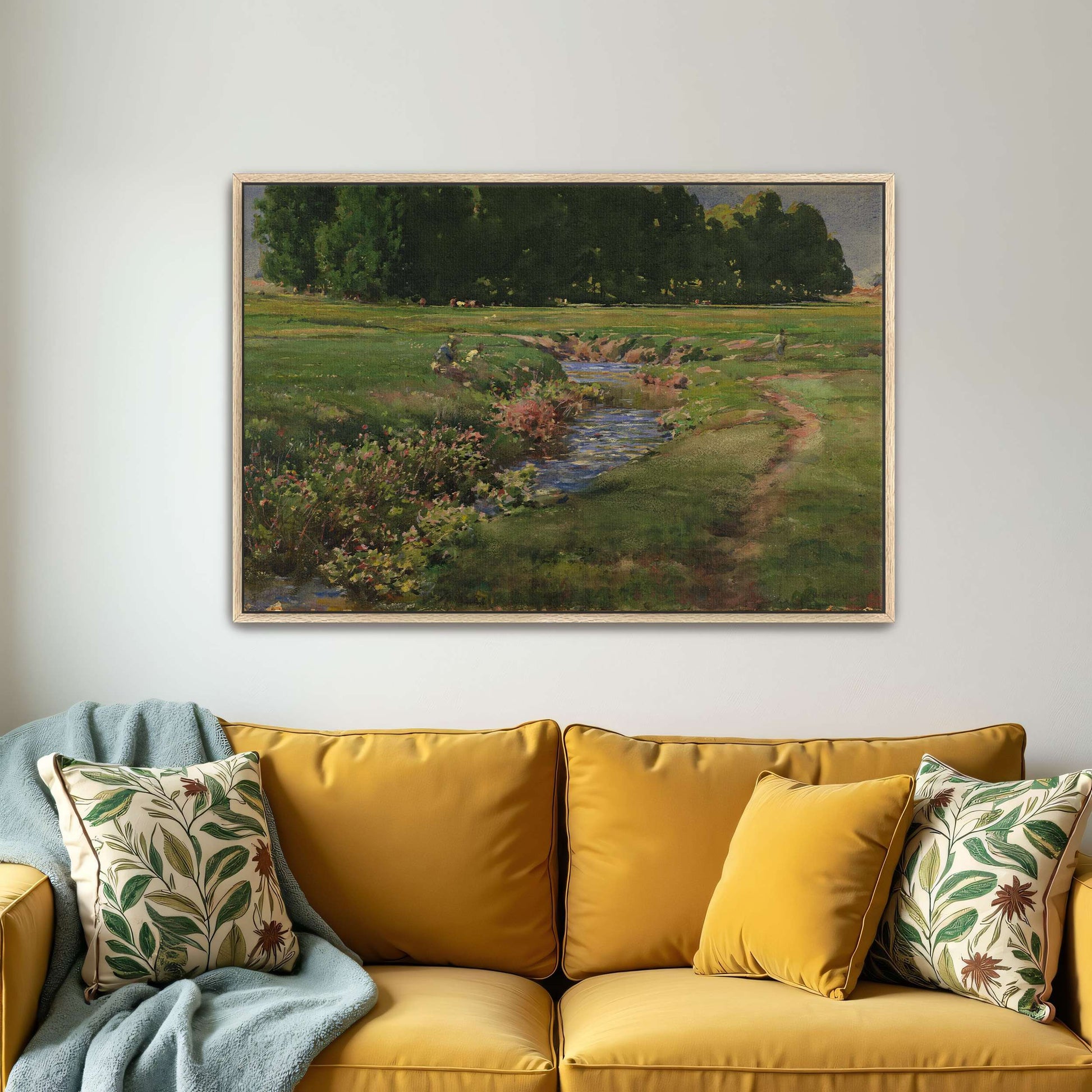 Stream flows through green field by William Henry Holmes