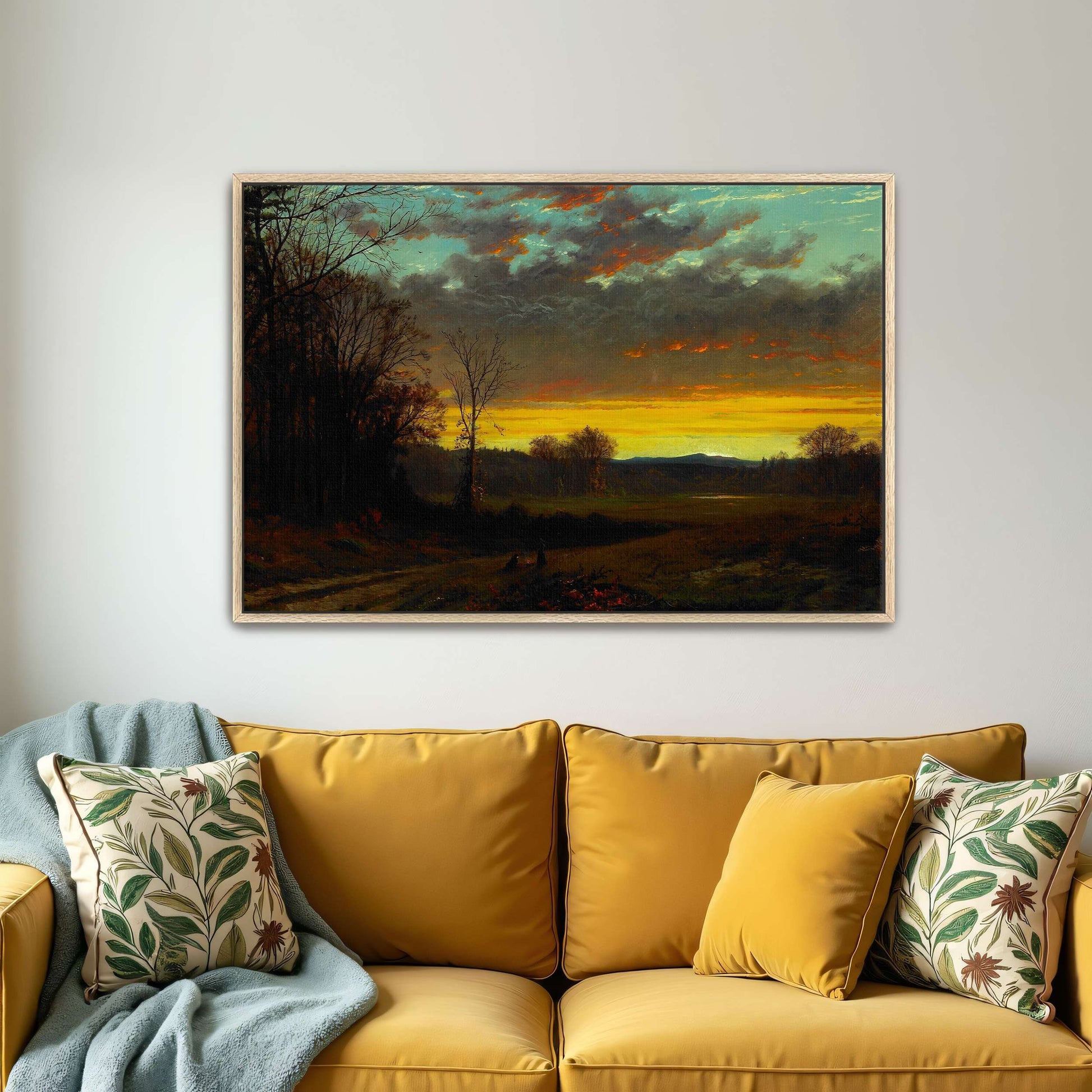 Forest clearing sunset landscape by Alfred Thompson Bricher