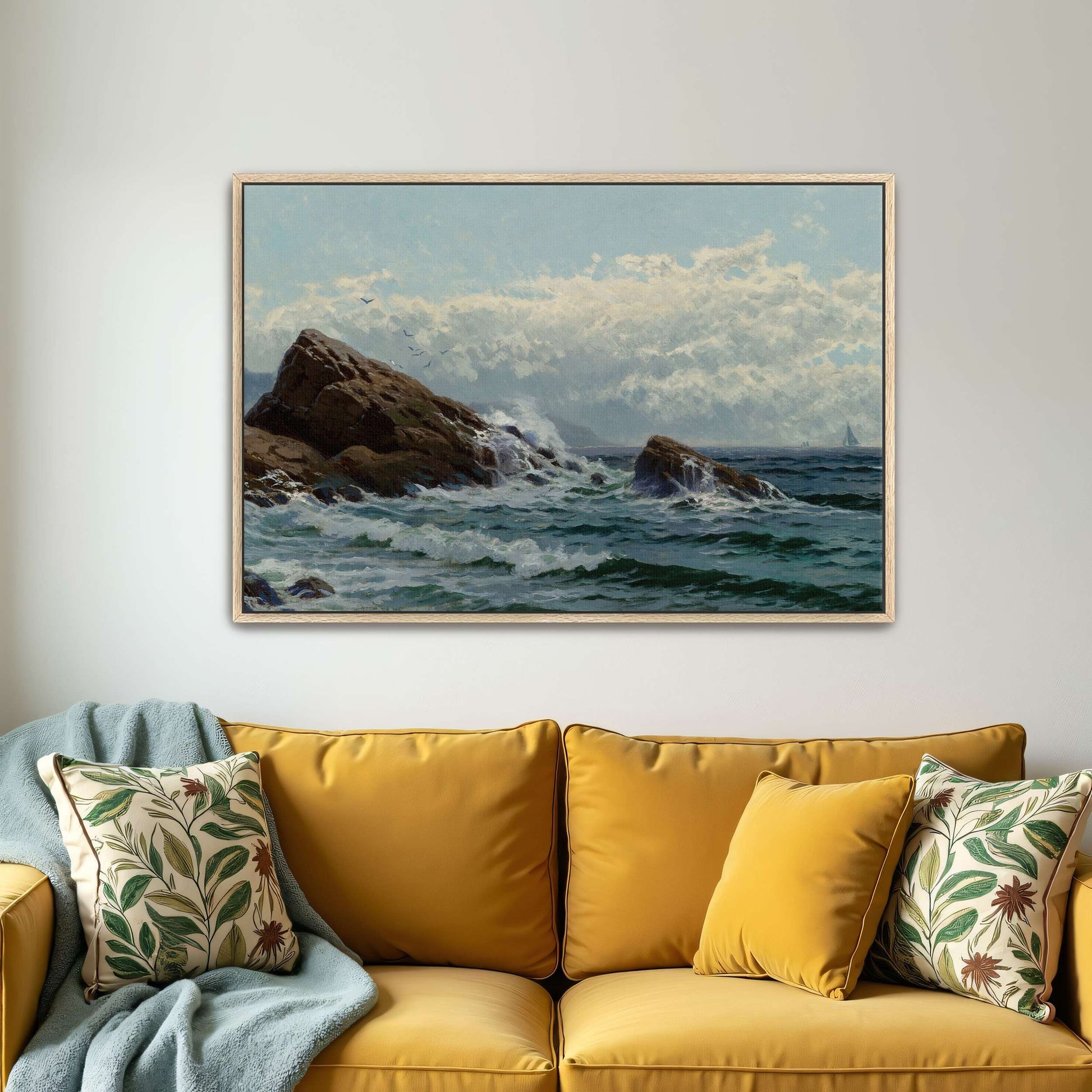 Rocky Coastline with Sailboats by Alfred Thompson Bricher