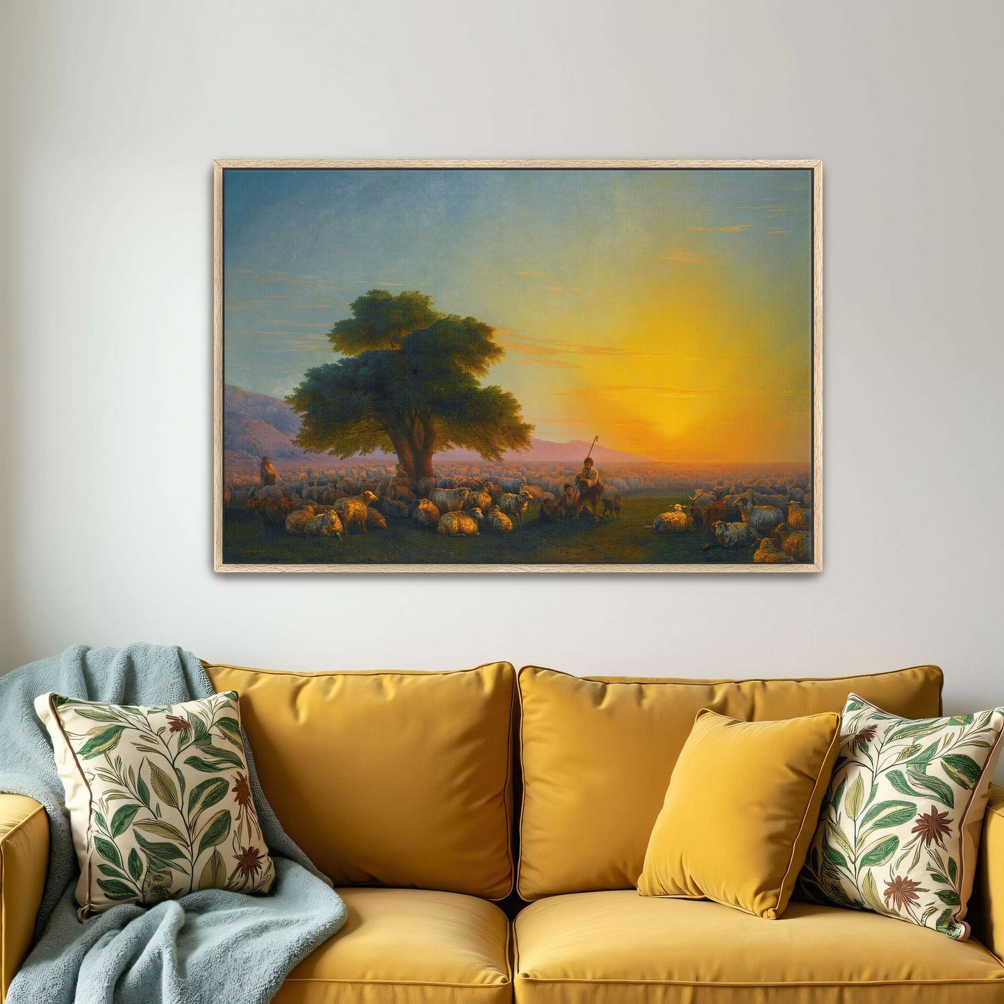 Shepherds and Flock at Sunset by Ivan Konstantinovich Aivazovsky