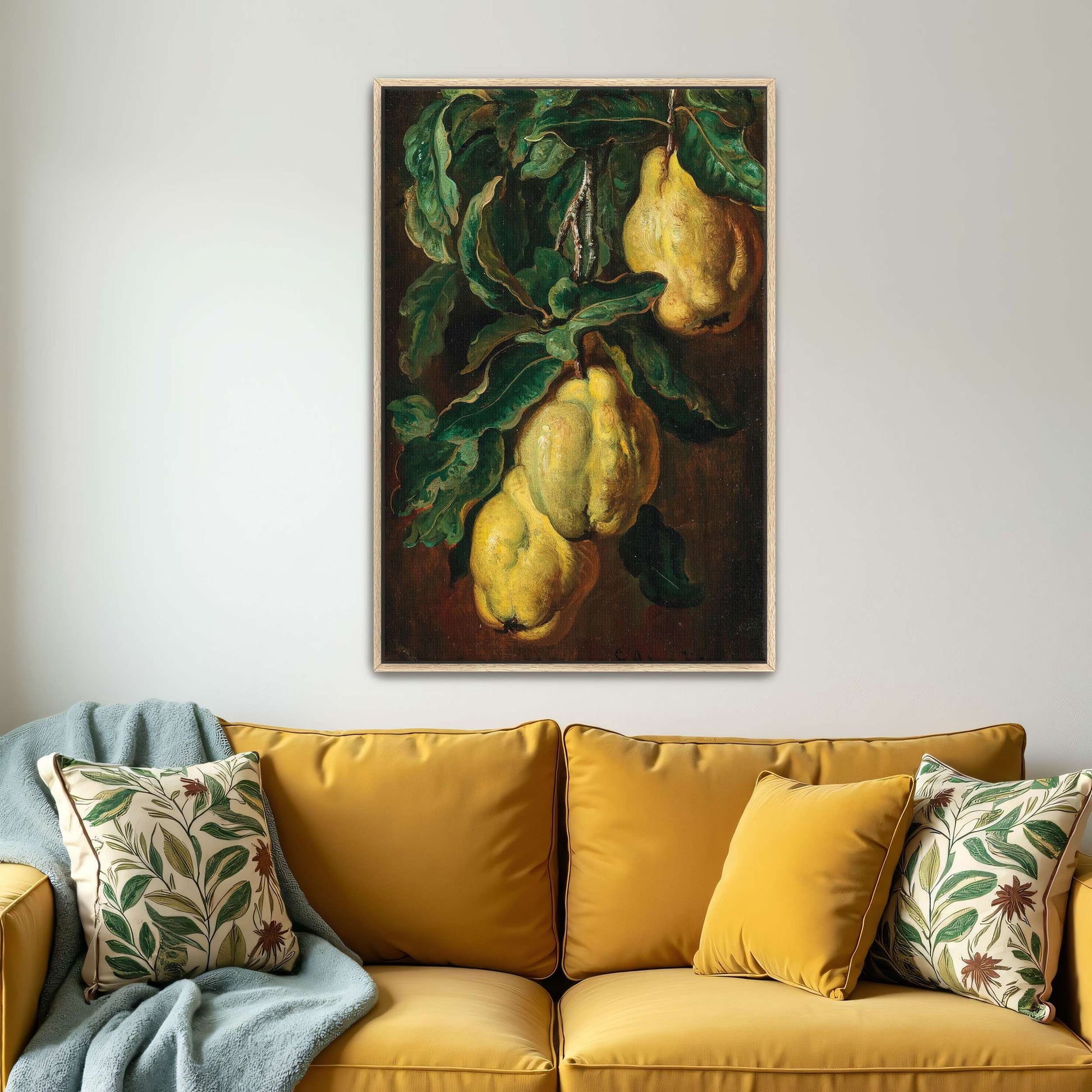 Still life painting of quinces by Ludwig Adam Kunz