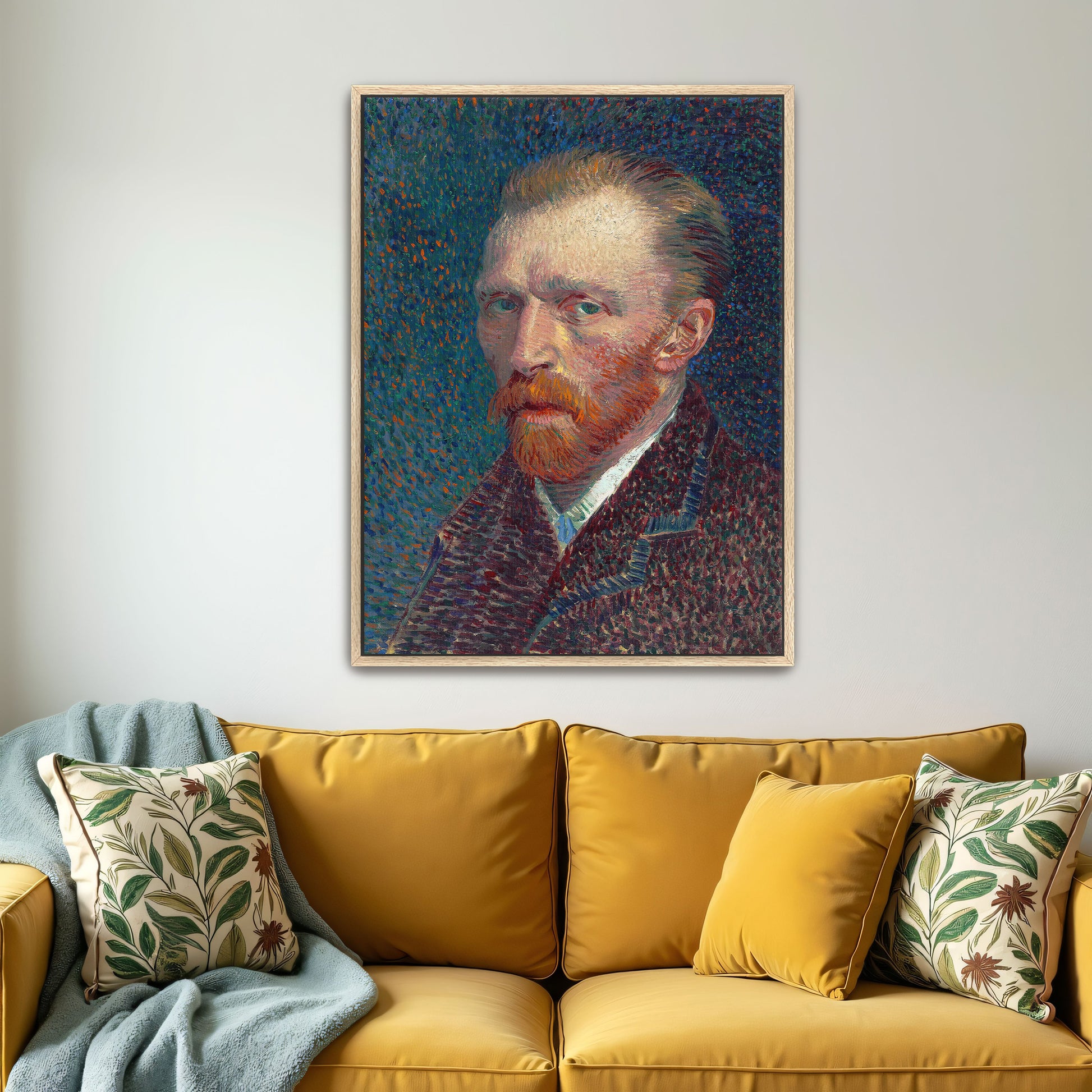 Self Portrait With Beard And Reddish Brown Jacket By Vincent Van Gogh