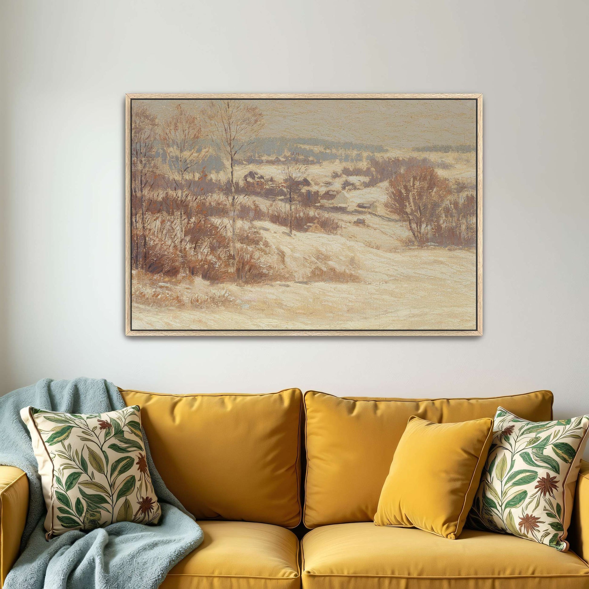 Snowy Winter Landscape with Trees by Leonard Ochtman