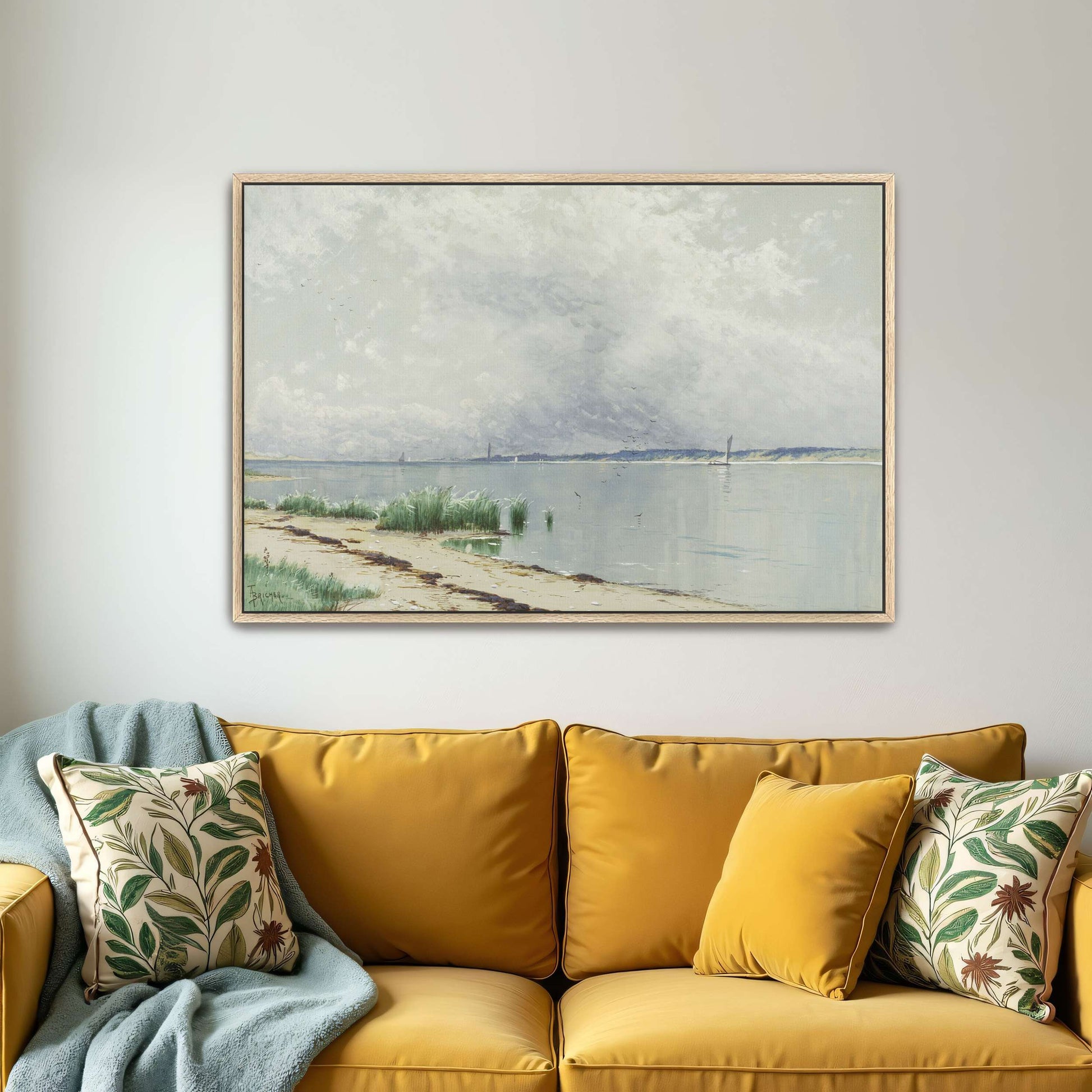 Seascape with Sailboat and Shore by Alfred Thompson Bricher