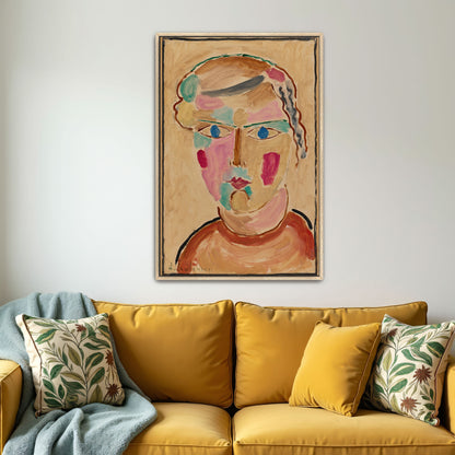 Expressionist Portrait With Bold Colors And Abstract Features By Alexej Von Jawlensky