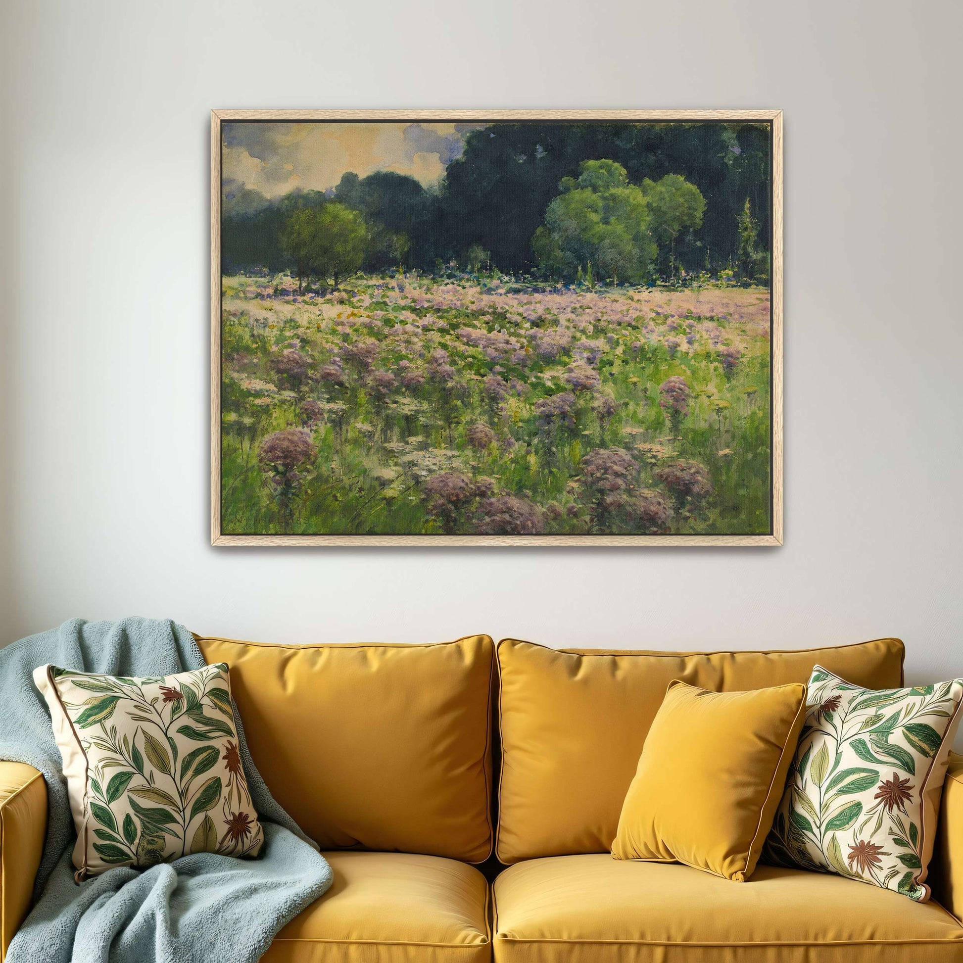 Field of wildflowers with trees by William Henry Holmes