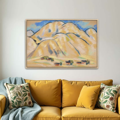 Pastel painting of hills and houses by Marsden Hartley
