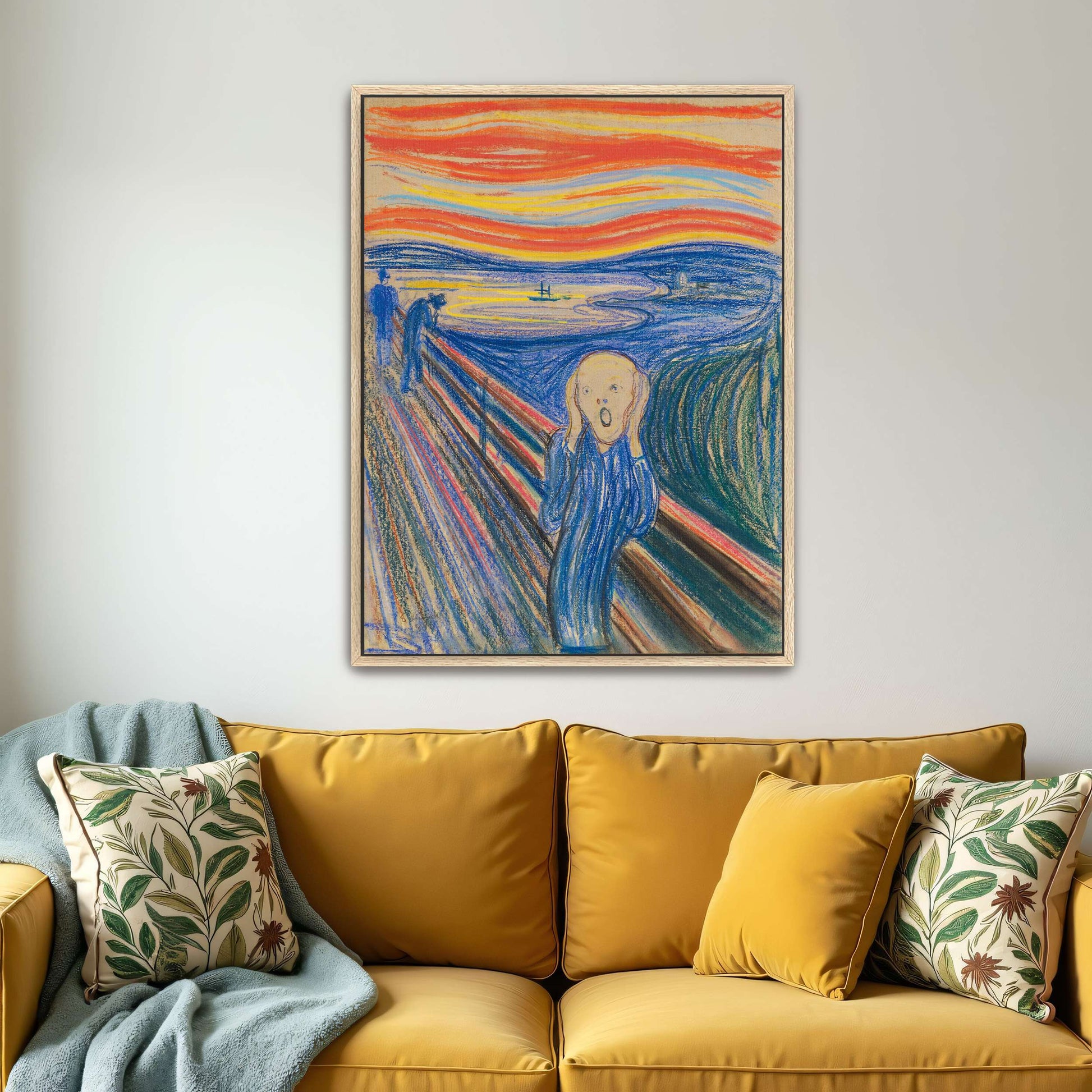 Wavy Landscape With Screaming Figure By Edvard Munch