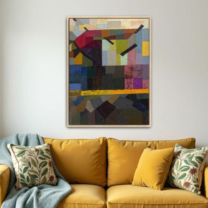 Abstract Geometric Composition With Yellow Line By Otto Freundlich