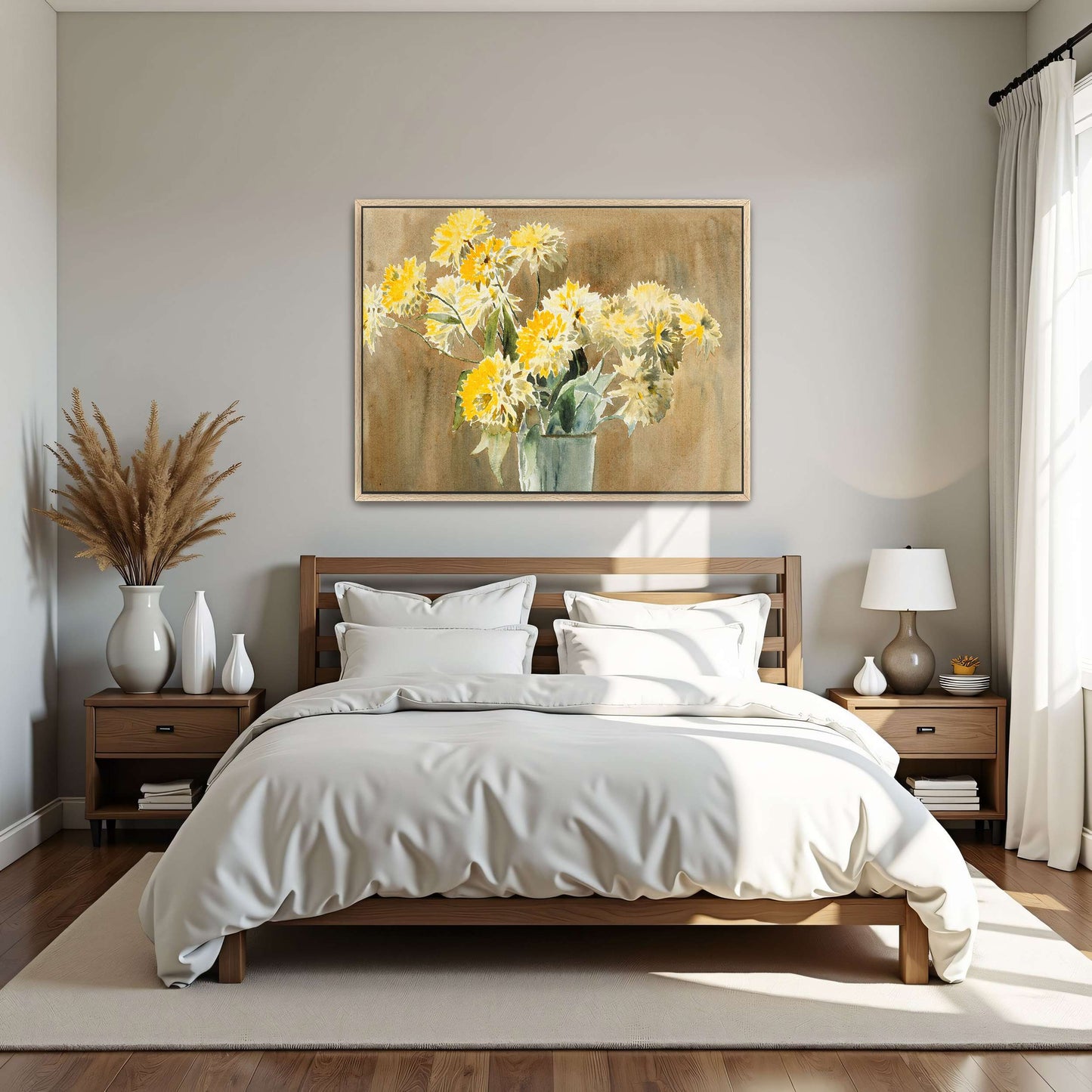 Yellow flowers in vase by Hannah Borger Overbeck