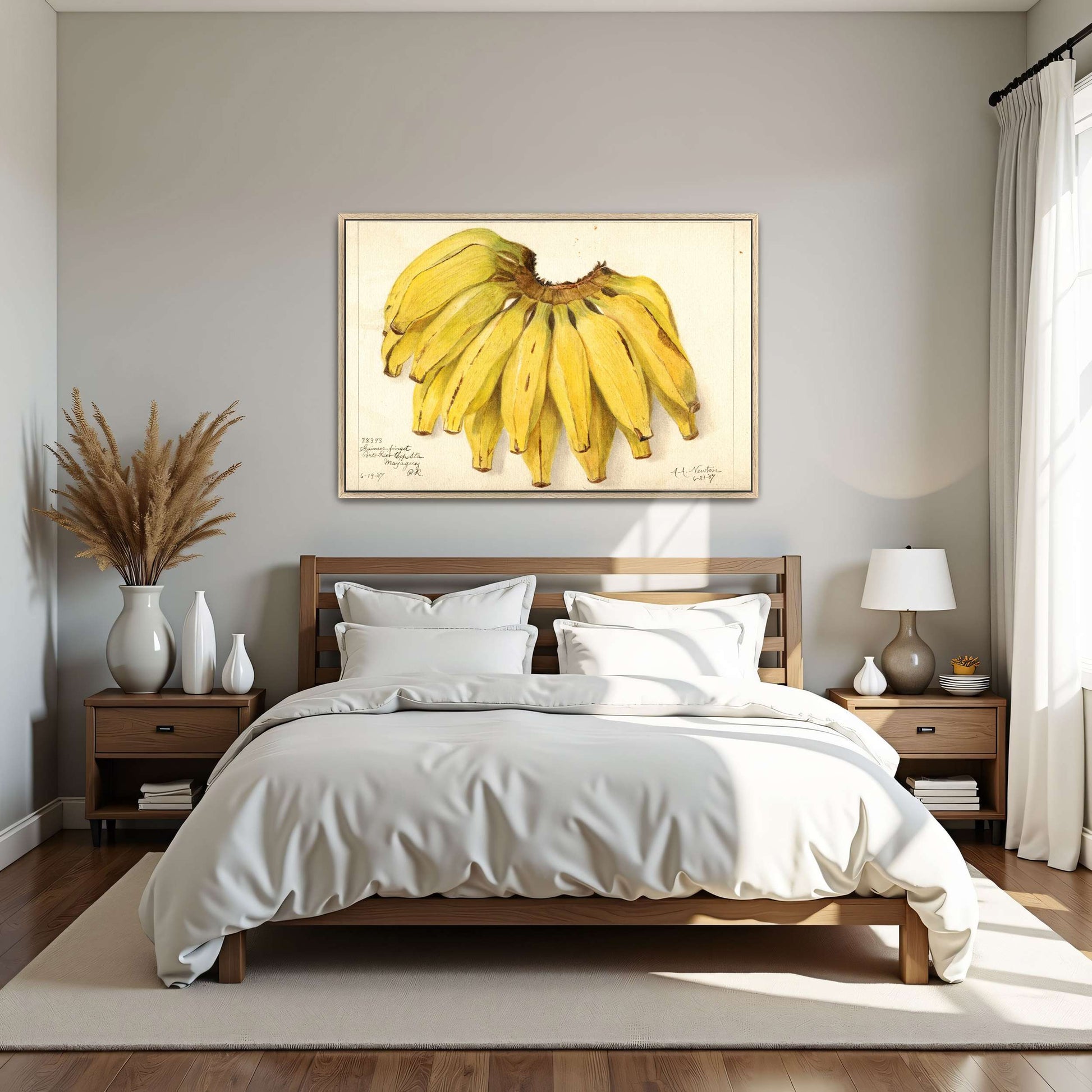 Watercolor painting of bananas by Amanda Almira Newton