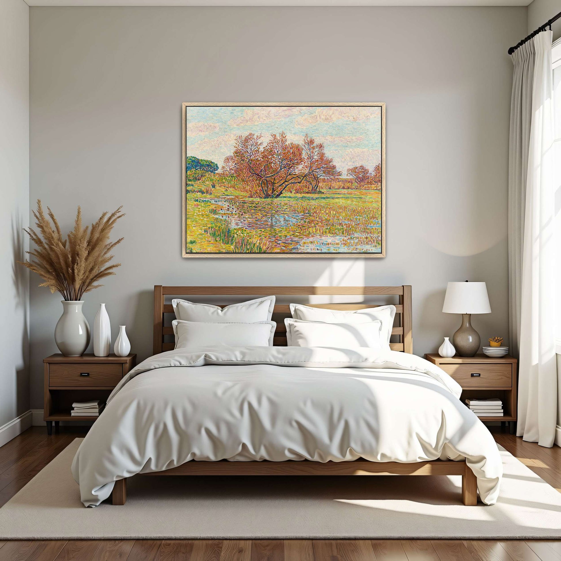 Autumn landscape with trees and river by Paul Baum