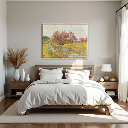 Autumn landscape with trees and river by Paul Baum