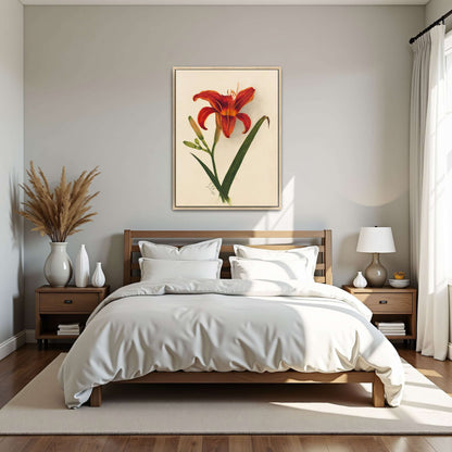 Orange daylily watercolor painting by Mary Vaux Walcott