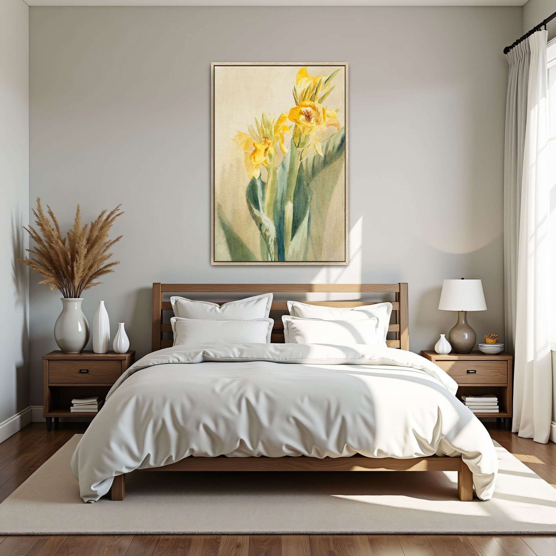 Yellow Canna Lilies Watercolor by Hannah Borger Overbeck