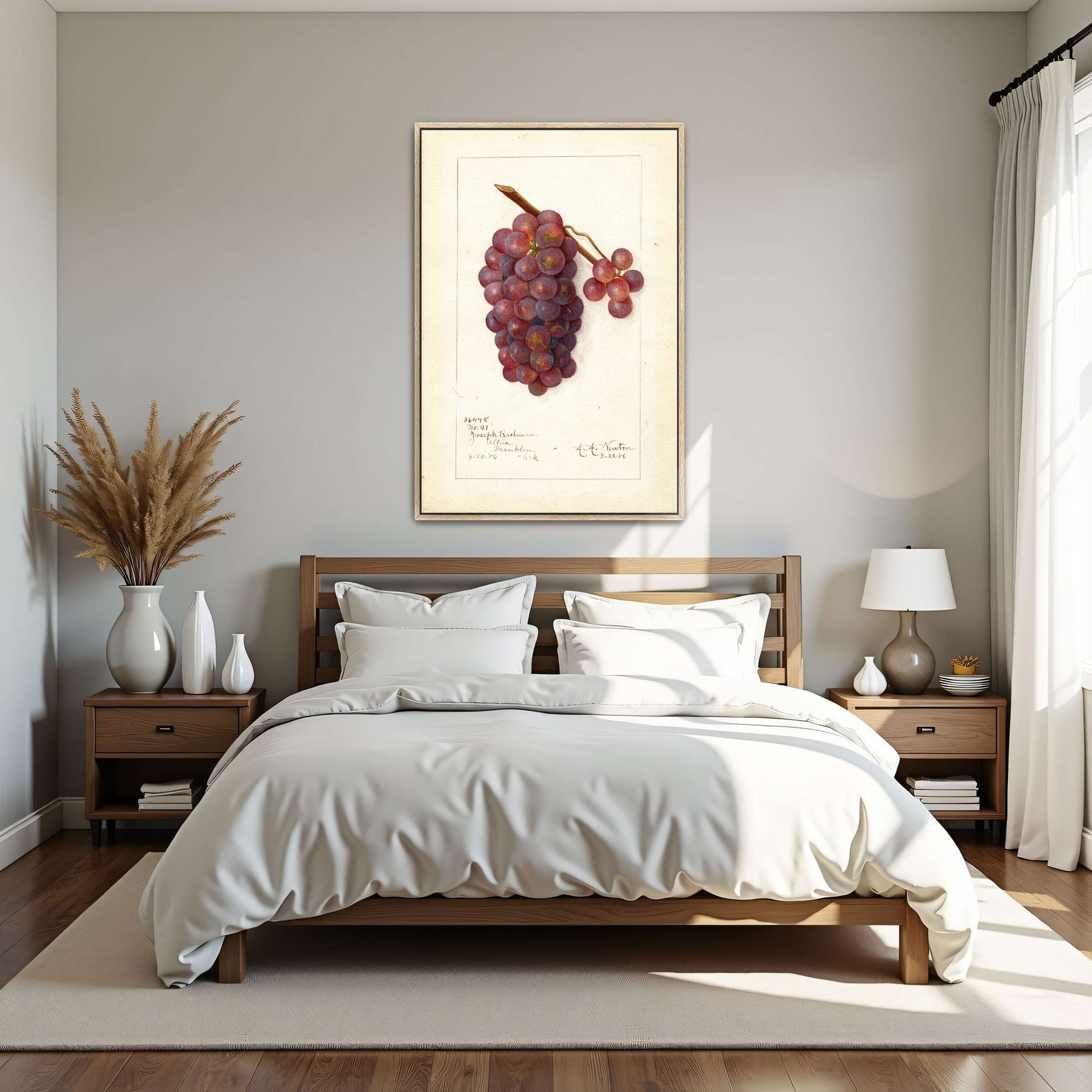 Watercolor painting of grapes by Amanda Almira Newton