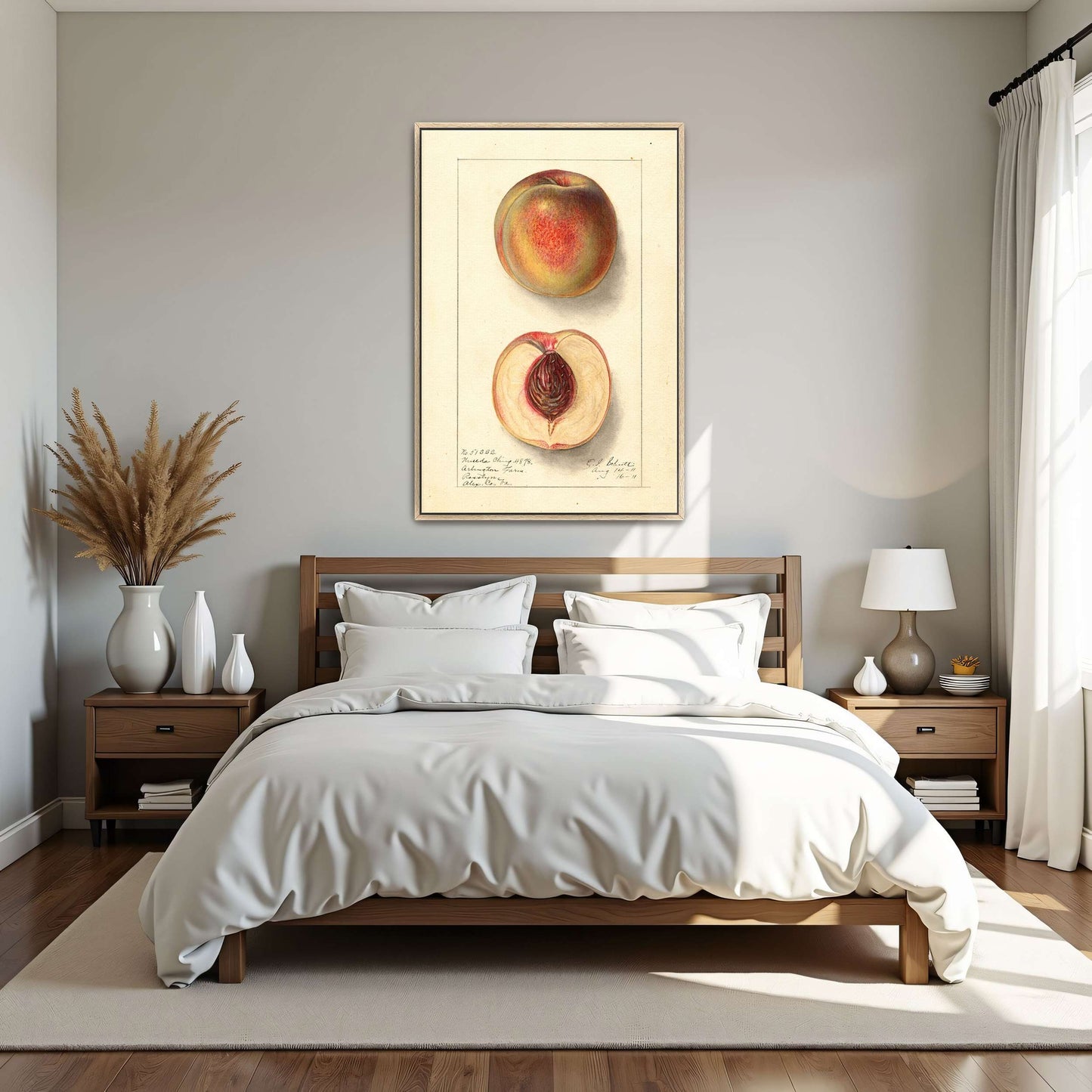 Peach Watercolor Painting by Ellen Isham Schutt