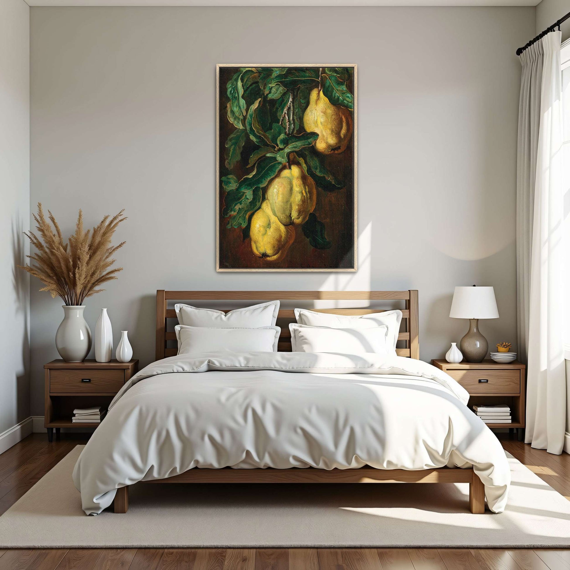 Still life painting of quinces by Ludwig Adam Kunz