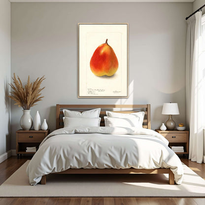 Watercolor painting of a pear by Deborah Griscom Passmore