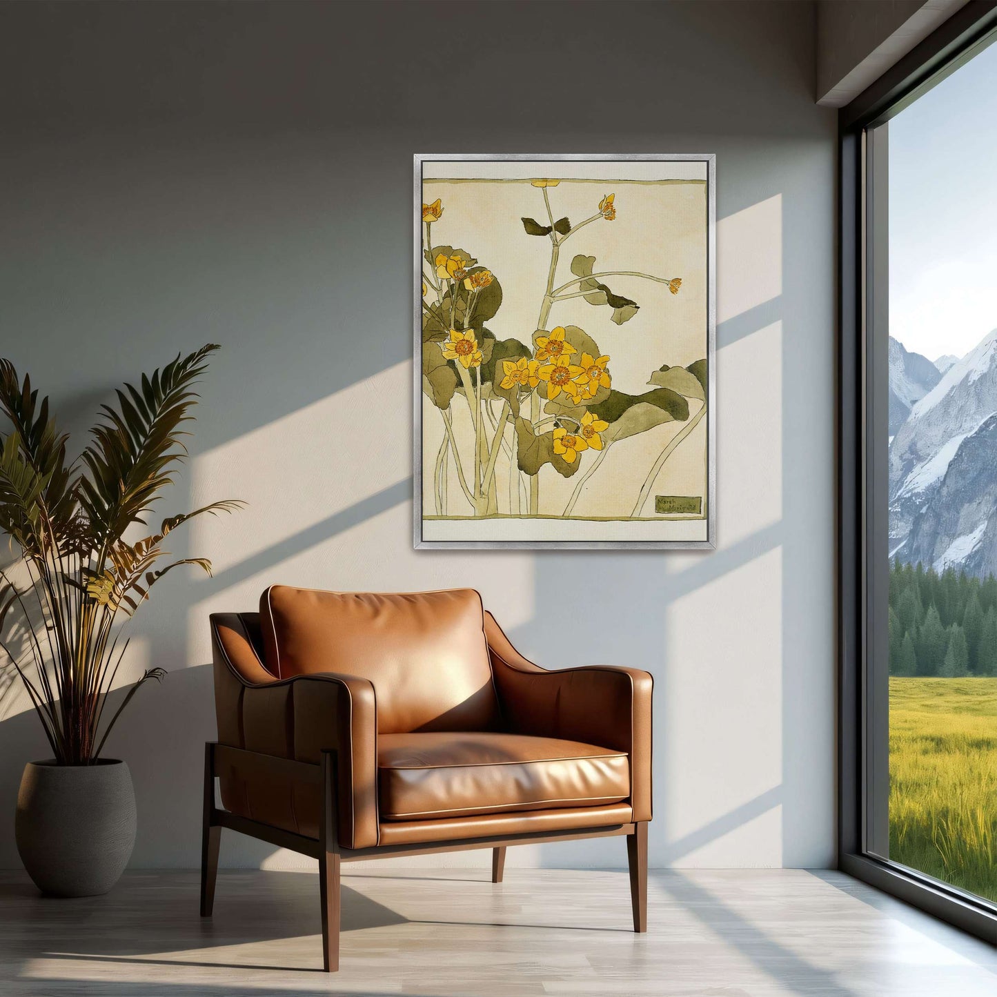 Marsh marigold botanical art by Hannah Borger Overbeck