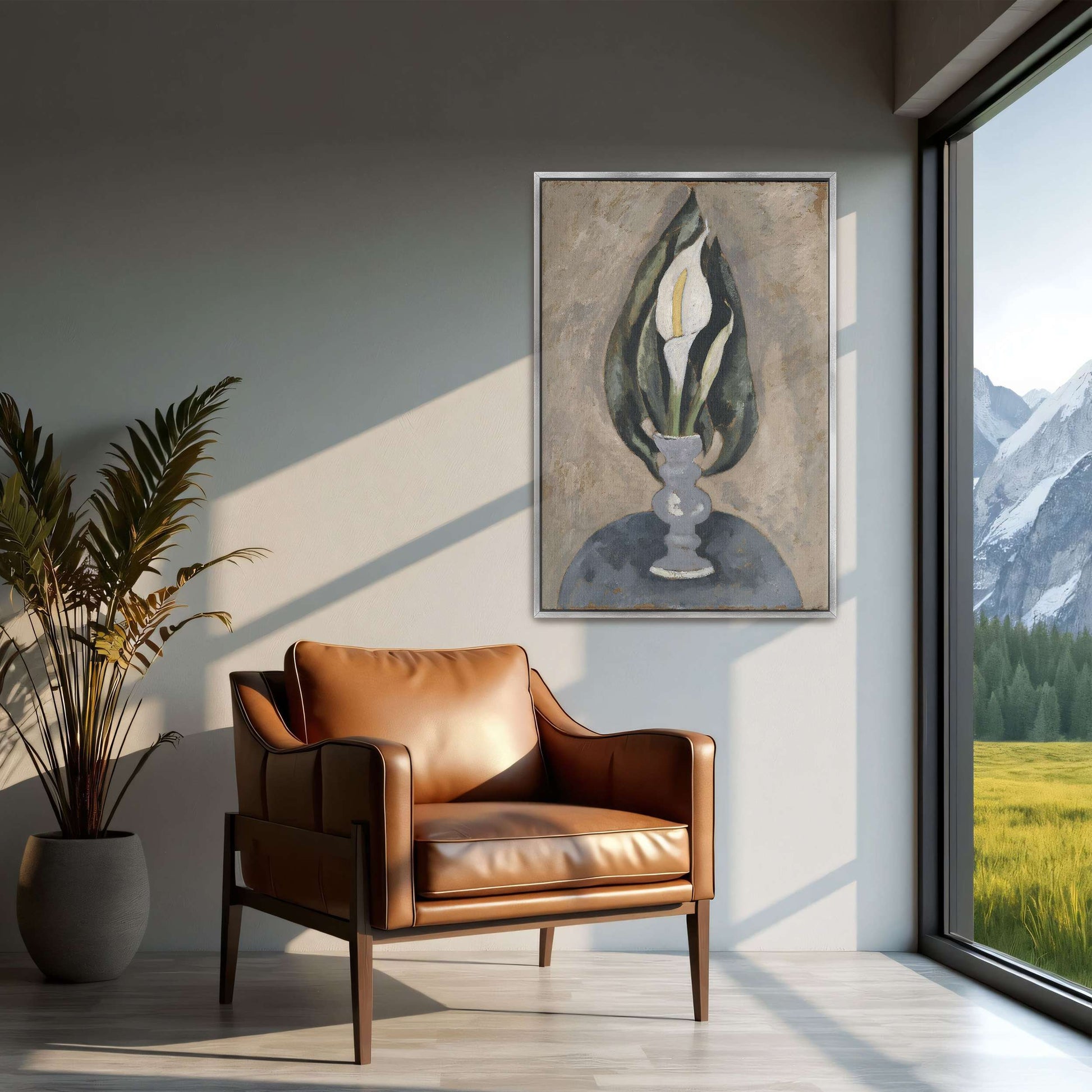 White Calla Lily in Vase by Marsden Hartley