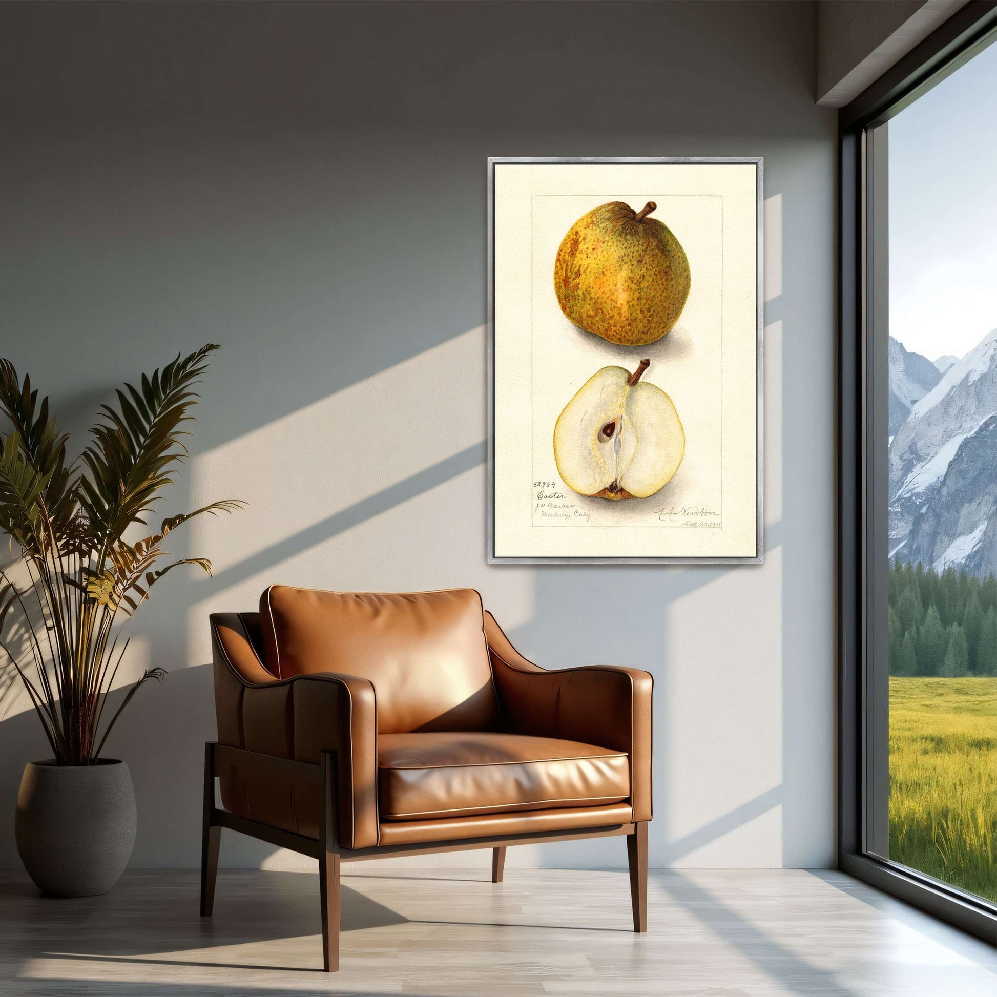 Watercolor painting of pears by Amanda Almira Newton