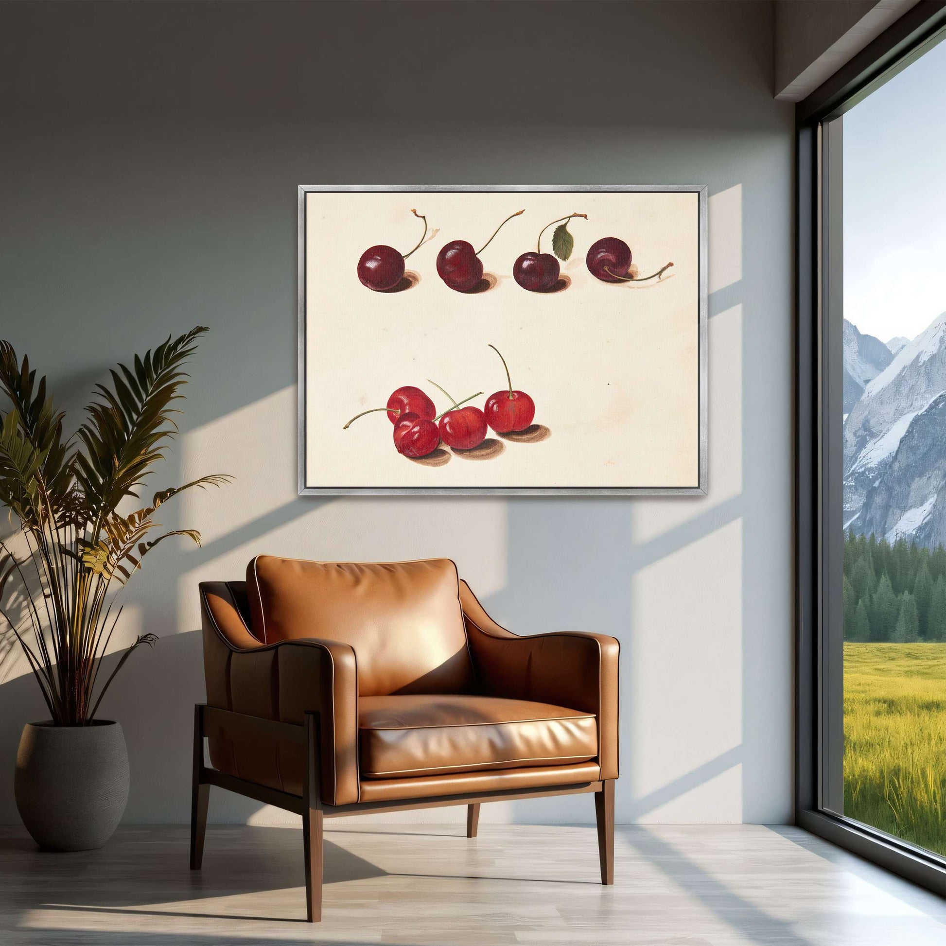 Cherries still life painting by Johanna Fosie
