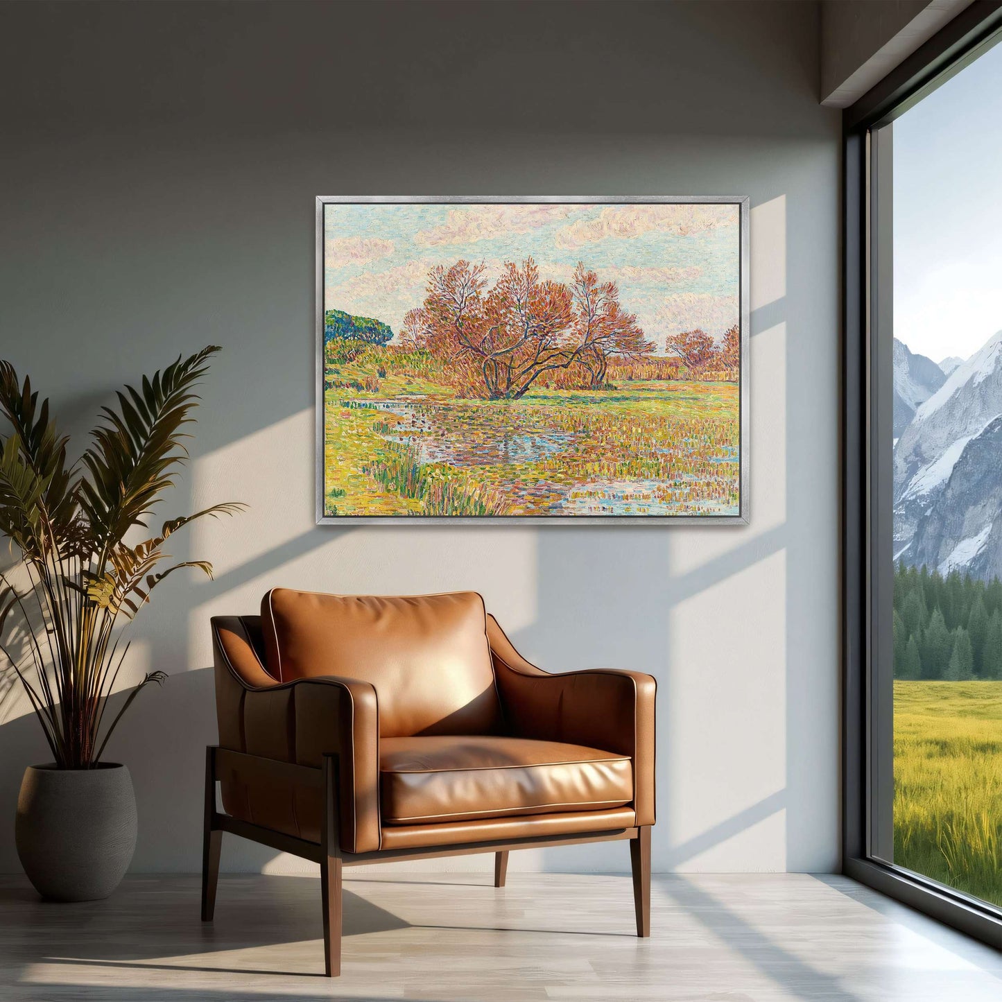 Autumn landscape with trees and river by Paul Baum