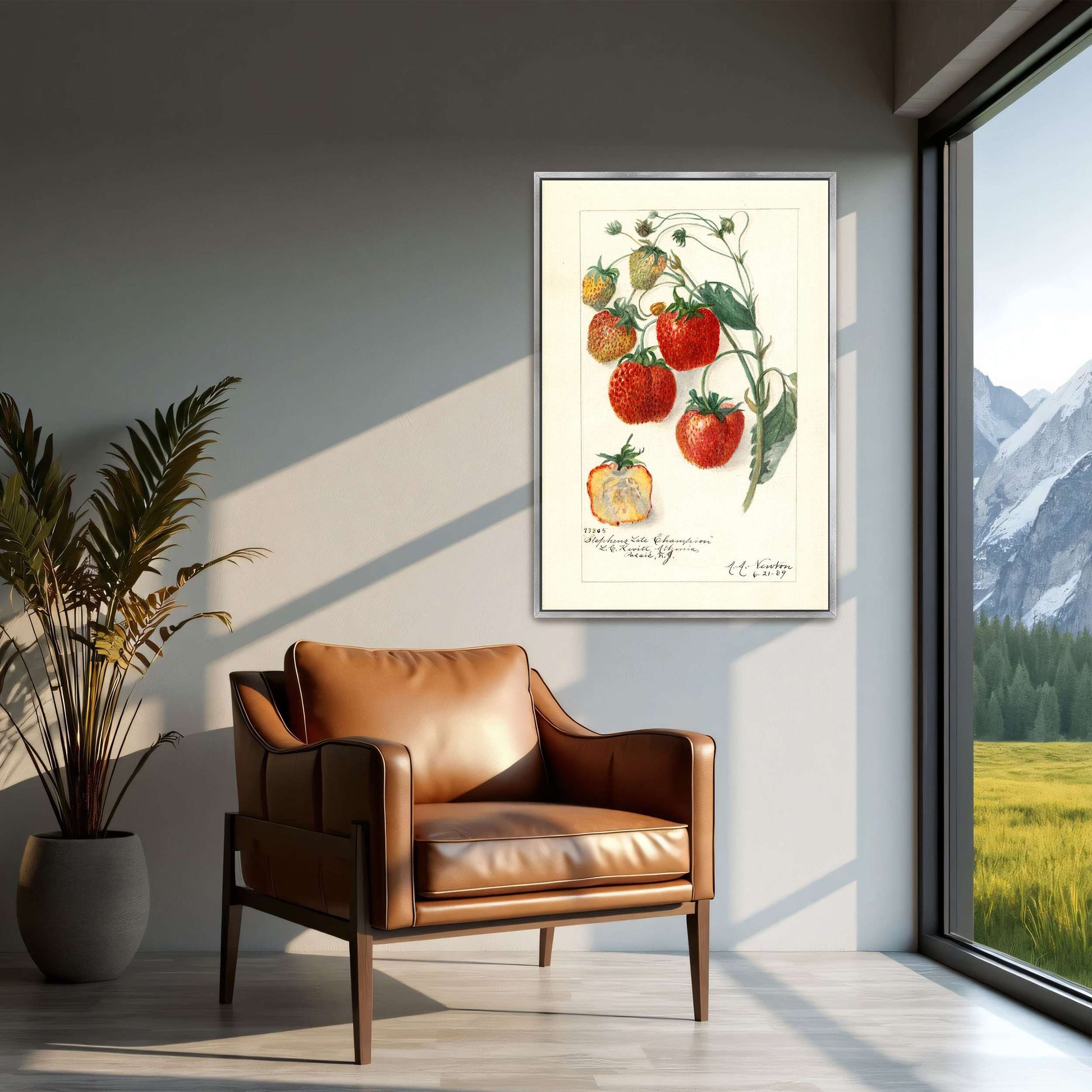 Watercolor painting of strawberries by Amanda Almira Newton