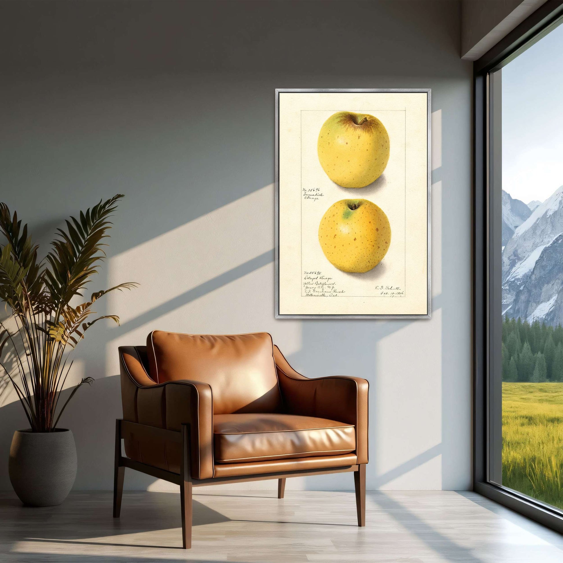 Two Yellow Apples Watercolor by Ellen Isham Schutt