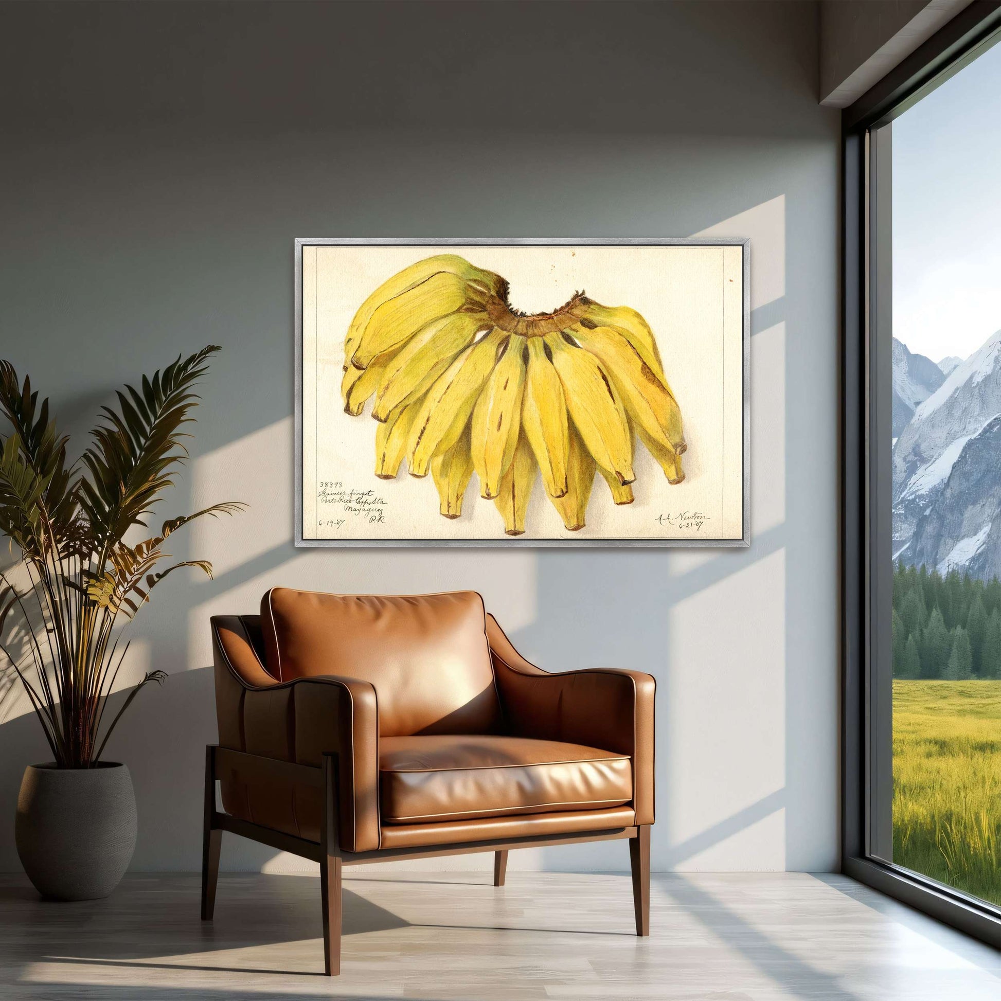Watercolor painting of bananas by Amanda Almira Newton