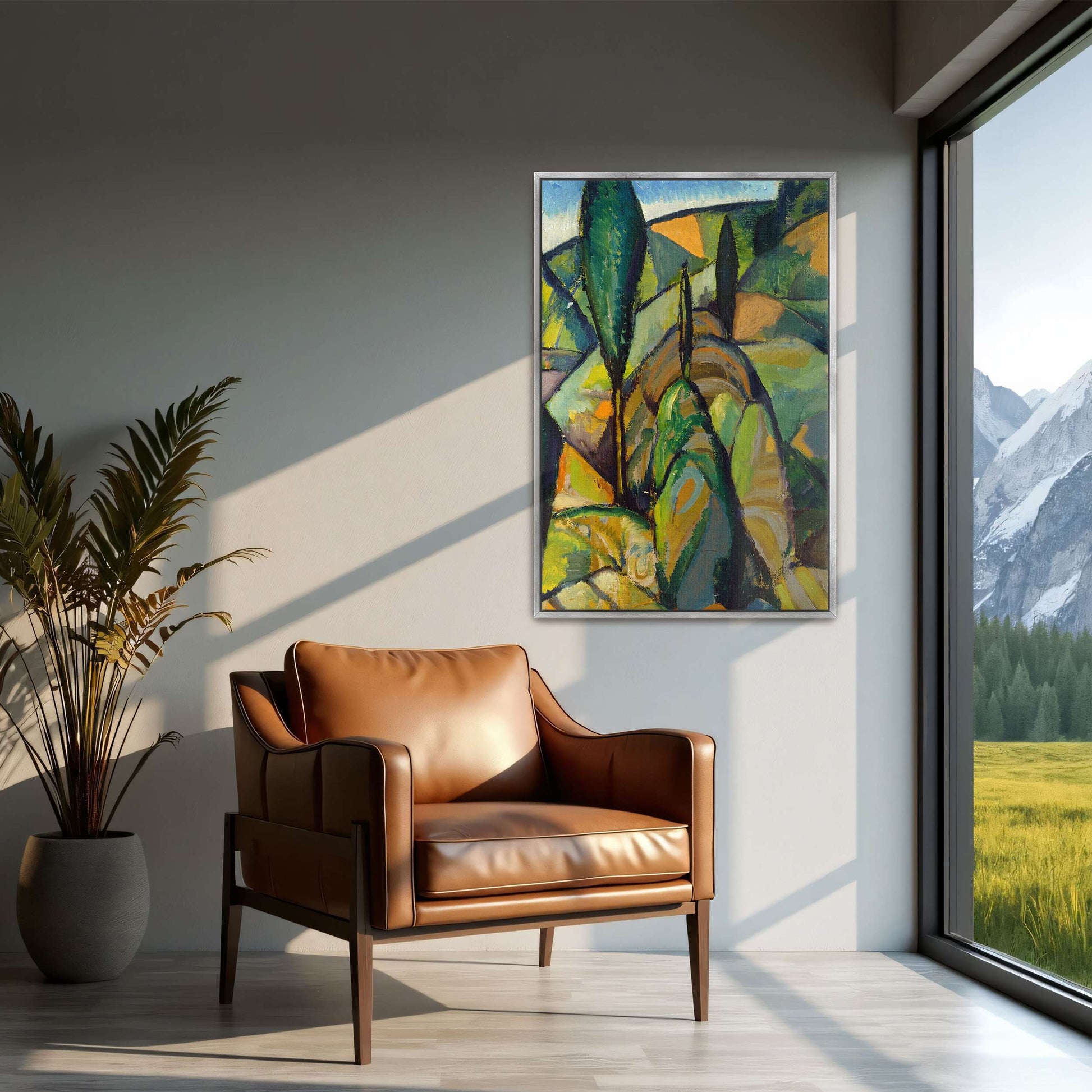 Abstract landscape with trees by Charles H. Walther