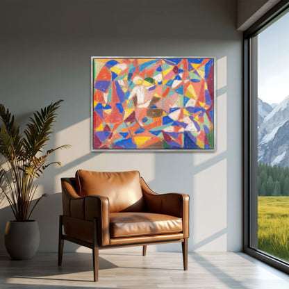 Geometric Abstract Composition Colorful Shapes By Adolf Hölzel