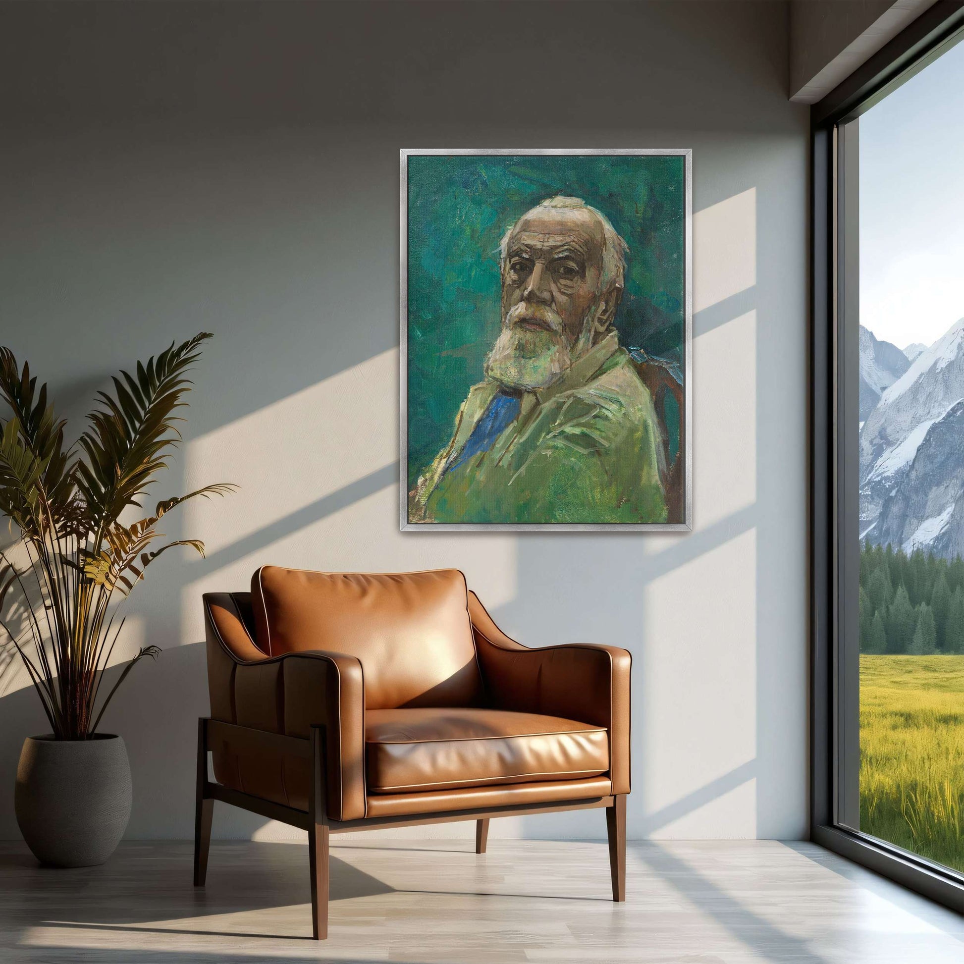 Self-portrait of an elderly man by Carl Moll