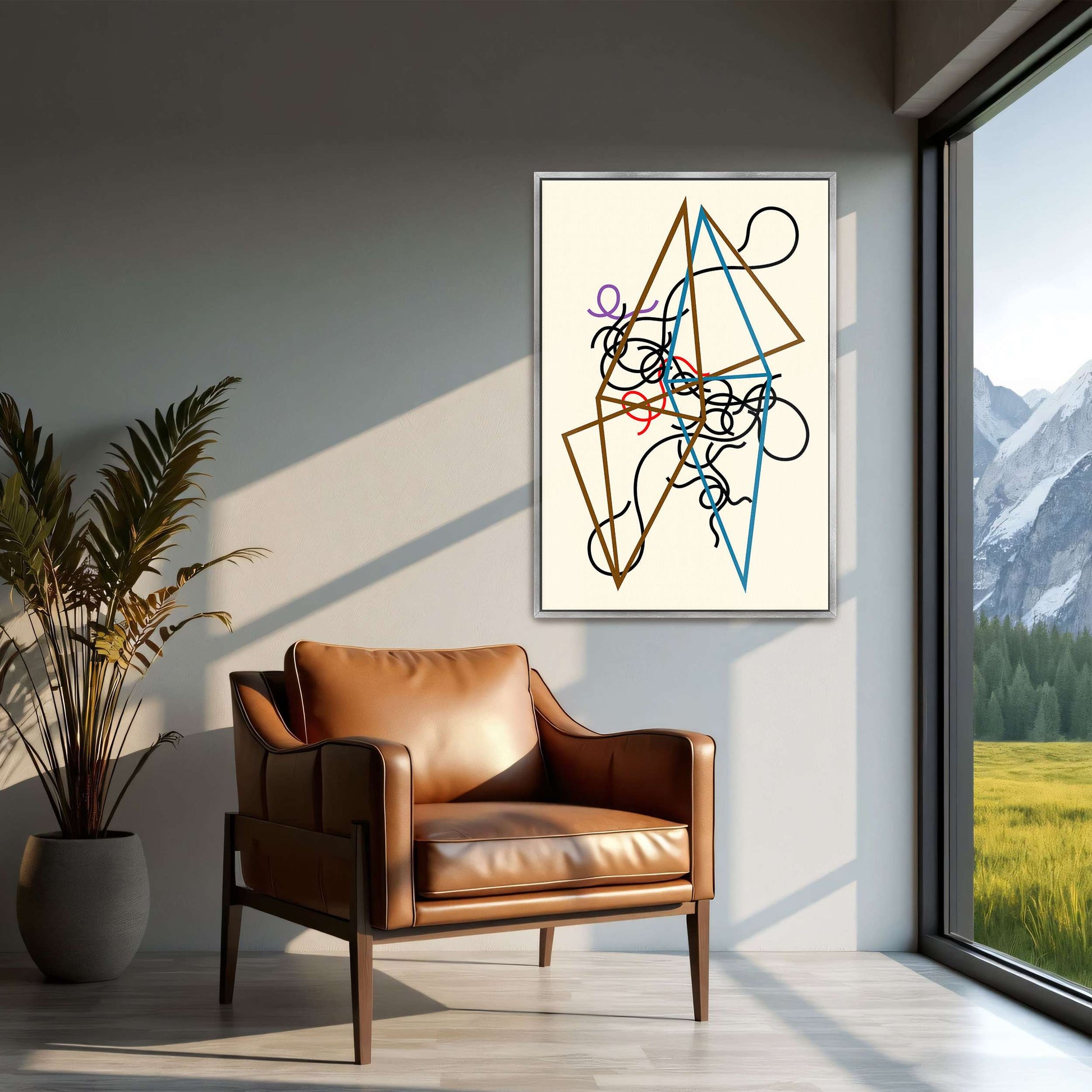 Abstract art with geometric shapes and lines by Myriam Thyes