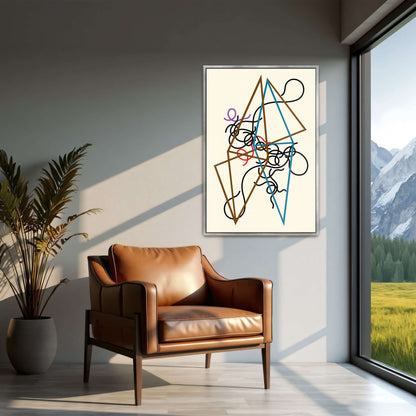 Abstract art with geometric shapes and lines by Myriam Thyes