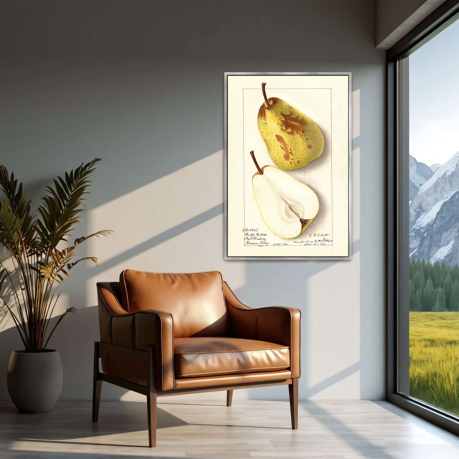 Watercolor pear painting by Ellen Isham Schutt