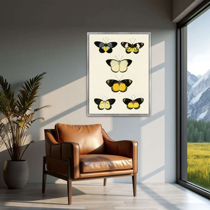 Five butterflies on white background by Pieter Cramer