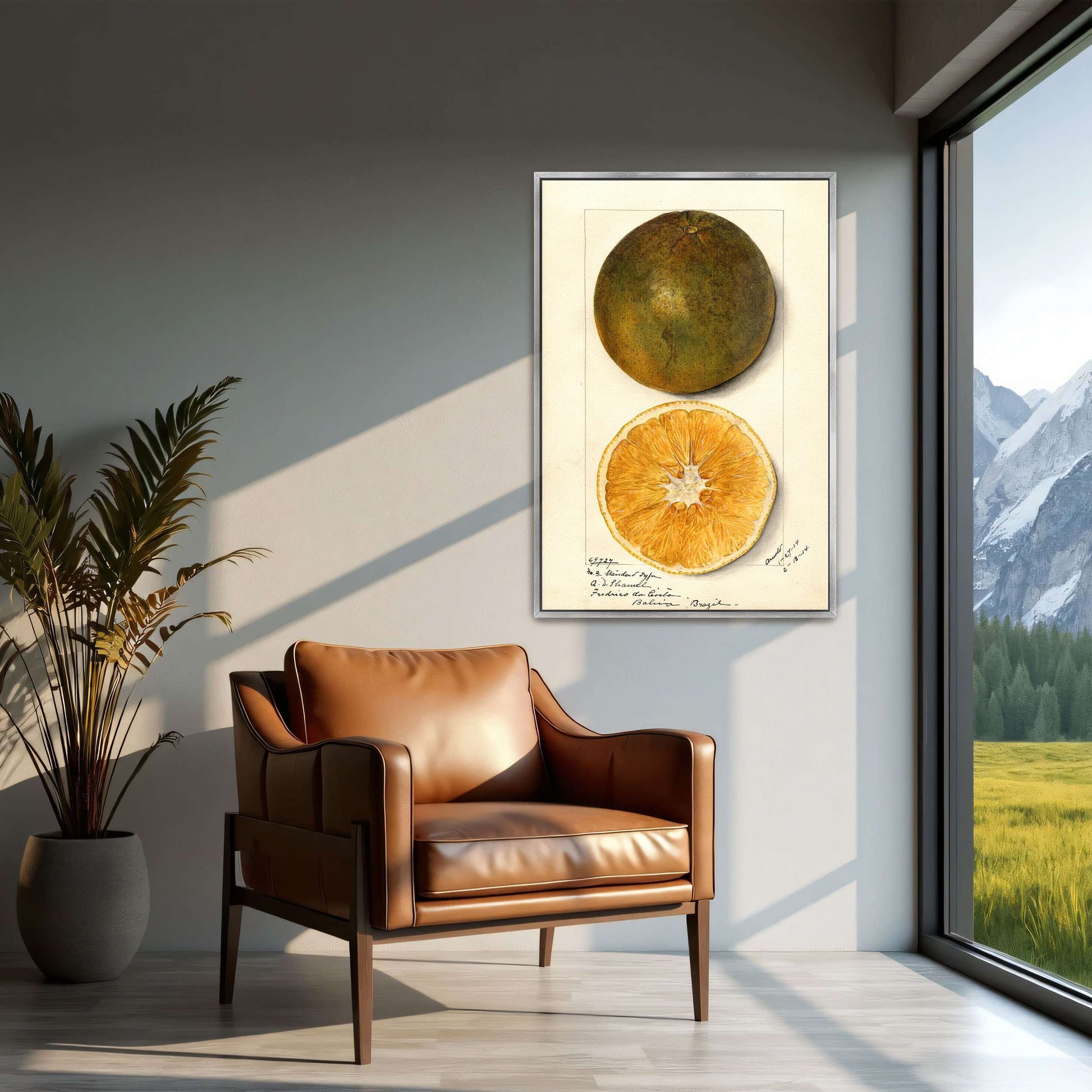 Orange fruit watercolor painting by Mary Daisy Arnold