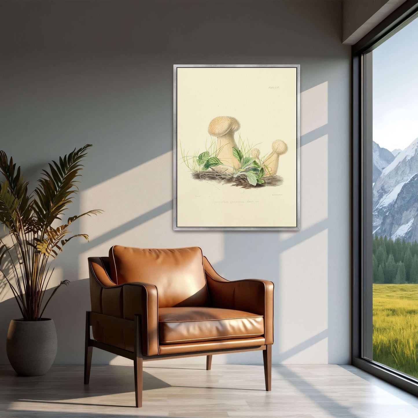Mushrooms in grass illustration by Anna Maria Hussey