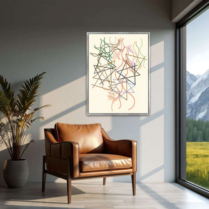 Abstract art with lines and triangles by Myriam Thyes