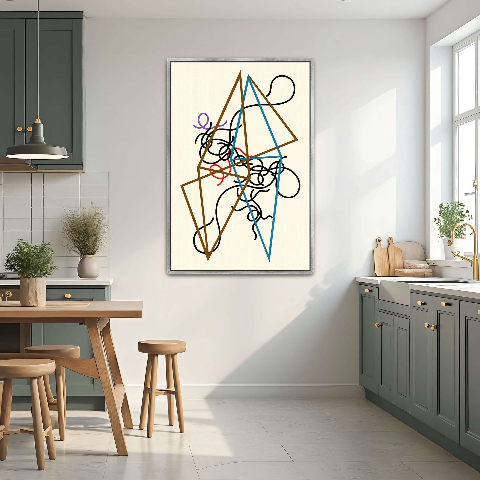 Abstract art with geometric shapes and lines by Myriam Thyes