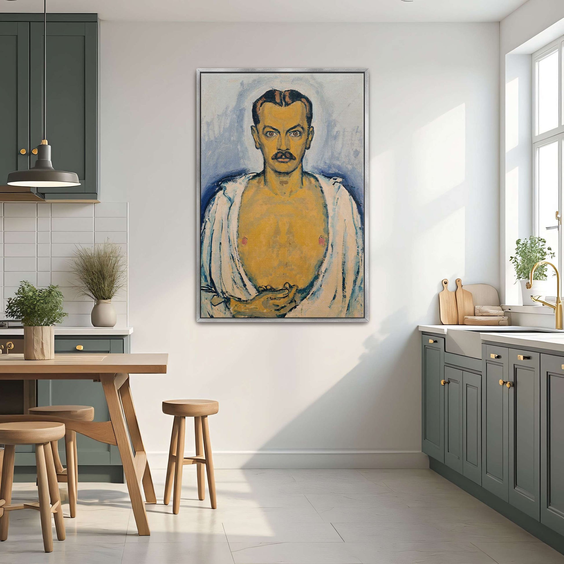 Self-portrait, man, bare chest by Koloman Moser