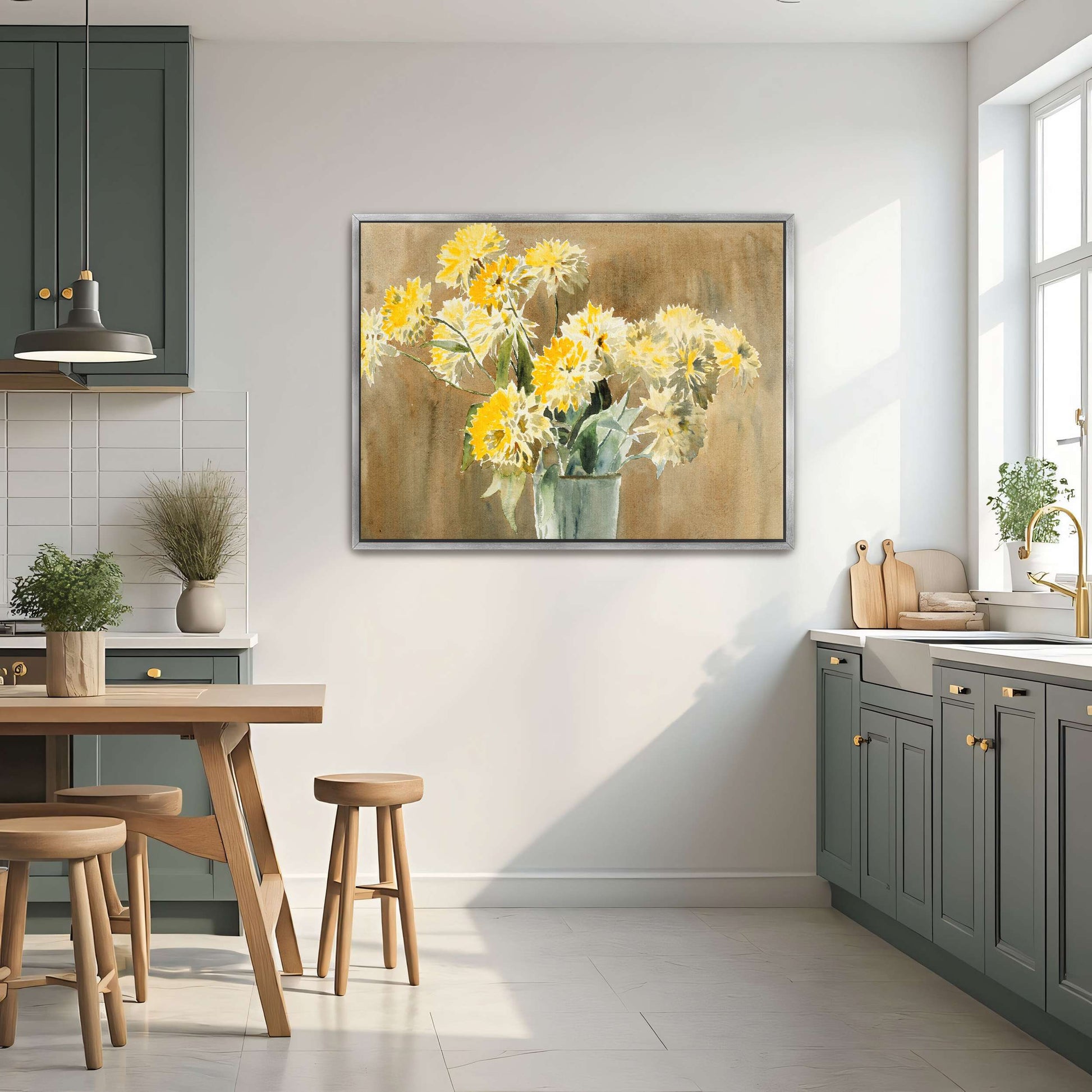 Yellow flowers in vase by Hannah Borger Overbeck