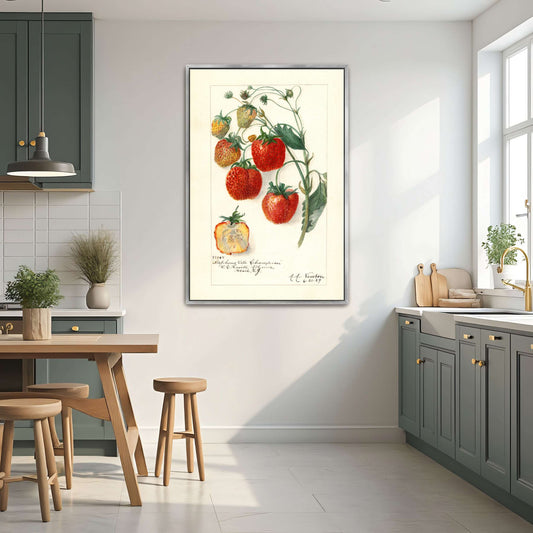 Watercolor painting of strawberries by Amanda Almira Newton