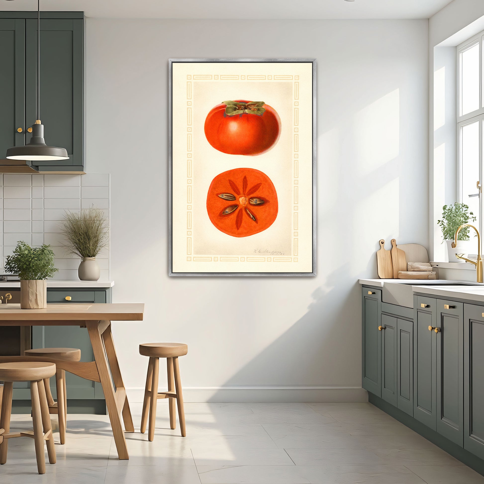 Diospyros Fuyu Persimmon Fruit Illustration By Royal Charles Steadman