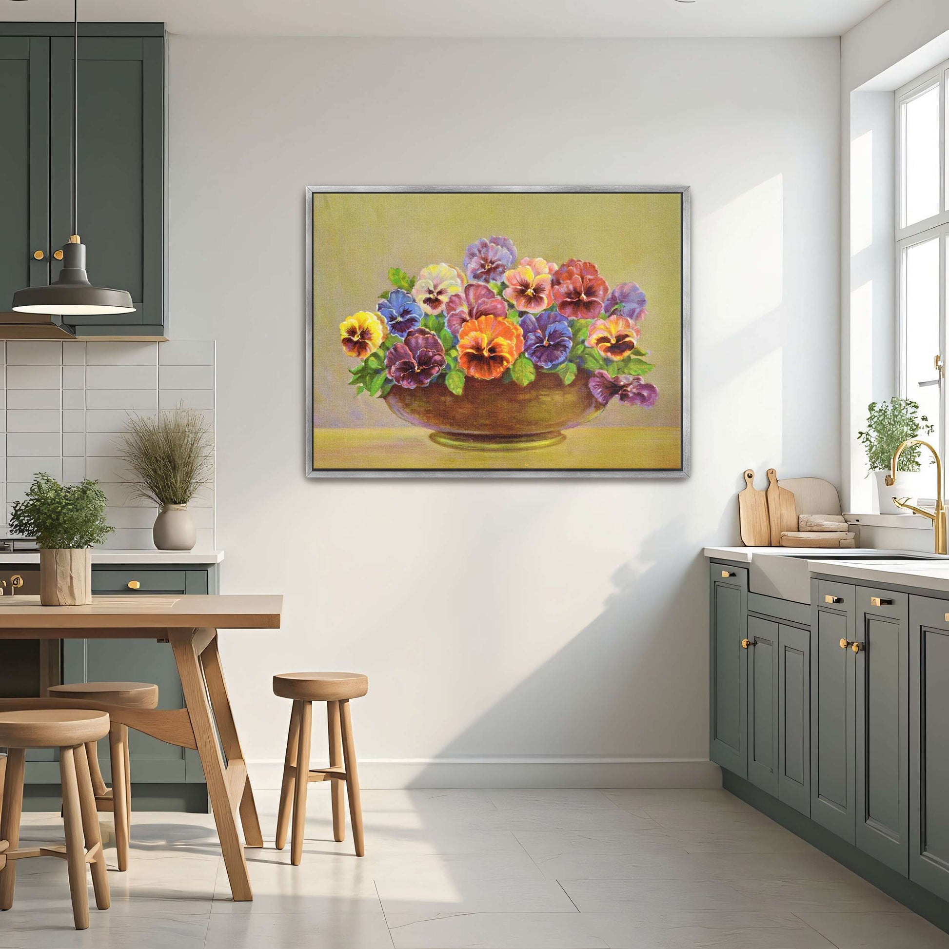 Pansy flowers in a bowl by Lafayette F. Cargill